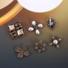 Nuevos Accesorios de Aleación Flor de Perla con Forma Especial Pedrería Negra DIY Accesorios para el Cabello Flor para Zapatos Joyería Galvanizada Accesorios Perla Negra