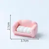 Móveis Criativos Rosa Elástico Q, Acessórios de Decoração Artesanais DIY para Casa de Bonecas, Paisagismo de Sala de Estar em Miniatura, Pequenos Enfeites
