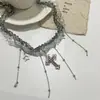 Collar con Colgante de Cruz de Cristal Dulce Fresco Multicapa Cadena para Clavícula de Industria Pesada de Alto Nivel Moda Europea y Americana Sentido Elegante Tendencia