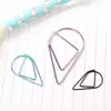Clip de papel gota de agua creativo clip de papel para estudiante papelería para agenda manual clip de metal chapado pequeño simple marcapáginas clip de papel venta al por mayor