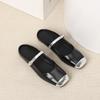 Zapatos de tacón bajo de punta cuadrada y boca poco profunda para mujer, Sandalias planas cerradas de suela blanda estilo francés, Zapatos Mary Jane para mujer, Nuevo modelo Primavera/Verano 2026