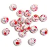 Nova Estampa de Caveira Rosa Sangrenta de Halloween Contas Redondas Corrente para Celular DIY Caneta com Contas Acessórios de Joia Contas Soltas