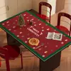 Mantel de mesa de Navidad, mantel de comedor para el hogar estilo vintage, impermeable, a prueba de aceite, resistente al calor, mantel decorativo rojo para un ambiente acogedor