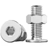 Acero Inoxidable 304 cm Tornillo Hexagonal de Cabeza Plana Ultradelgado y Juego de Tuercas Tornillo de Cabeza Plana Grande M2-M8