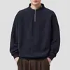 Ropa de Hombre Fengshe / Novedad de Otoño Sudadera con Cremallera Media y Cuello Alto para Hombre Chaqueta Sencilla Holgada de Manga Larga de Peso Pesado