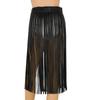 Saia de borla longa ZVZ cinto feminino cinto estilo cigano Saia decorativa ajustável feminina couro PU
