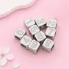 Cuentas cuadradas de acero inoxidable con bordes biselados y agujeros pasantes, adecuadas para collares, pulseras y accesorios de joyería DIY para hombres y mujeres