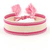 Pulsera de Cinta Tejida Estilo Étnico con Texto Bordado y Borlas, Pulsera Trenzada DIY, Diseño Simple, 104 Colores Disponibles, Pulsera Estilo Europeo y Americano
