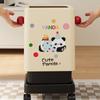 Papelera Xingyou Personalizada de Dibujos Animados Estilo Creativo de Aspecto Elegante para Sala de Estar con Ruedas Cuadrada Dopamina