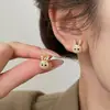 Pendientes de Conejo con Circonita Color Champaña y Diamante Completo de Nuevo Estilo Transfronterizos, Moda Versátil de Personalidad Nicho Europeo y Americano, Pendientes Ligeros de Lujo para Mujer