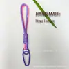 Lanyard para Teléfono Móvil Trenzado Súper Bonito Llavero para Mujer Elegante de Muñeca Material DIY Antirrobo
