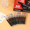 Plumón Marcador de Acrílico Líquido Recto de Grado Profesional, Pluma de Color Impermeable de Color Apilable Sin Presión, Pluma de Color de Gran Capacidad con Punta Suave