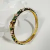 Joias Yongge Estilo Corte Retrô Europeu e Americano Pulseira de Flor Multicor com Óleo Gotejado Novo Estilo Chinês Pulseira de Fragmento Floral Esmaltado