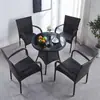 Conjunto de Três Peças de Cadeira de Rattan para Lazer em Casa Varanda Mesa de Chá para Uma Pessoa Combinação Simples de Cadeira de Rattan com Mesa de Café Cadeira com Encosto