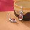 Aretes de Plata S925 Esterlina con Diseño de Ciervo, Fideos de Huevo Rojo del Sur, Ruyi Yuanbao, Mate Antiguo, Estilo Chino Retro