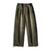 Calça de Trabalho Pesada Black Fleet 320g Estilo Retro Americano Corte Solto Perna Reta Algodão Puro Casual Unissex