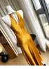 Vestido de Acetato de Alta Moda Vestido Halter de Satén para Mujer Verano Cuello Halter Sedoso Color Sólido Vestido Largo para Socialités