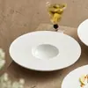 Plato de Sombrero de Paja Cerámico de Fábrica Plato Blanco para Comida Occidental Plato para Restaurante Club Plato para Comida Fría Plato con Sentido de Alto Nivel de Ambiente Adornos para Platos
