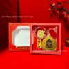 Nuevo Colgante de Hoja de Bodhi de Buda Zodiacal Oro Puro 999 12 Signos del Zodiaco Pegatinas para Teléfono Móvil Set de Caja de Regalo Venta al por Mayor