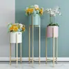 Directo de fábrica Estante de flores nórdico Estante de flores para sala de estar Simple Verde Rosa De suelo a suelo Red social Hierro forjado Estante para macetas de interior