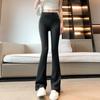 Pantalones de Tiburón Acampanados, Pantalones de Yoga Microacampanados Extensos, Cintura Alta, Tallas Grandes, para Mujeres Curvilíneas, Control de Abdomen