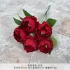 Ramo de Rosas de Té Artificiales y Peonías, Manojos de Flores Falsas para Salones de Bodas, Ramos de Mano, Decoración del Hogar, Accesorios de Fotografía y Adornos