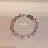Pulsera de Lujo Ligero, Pulsera Versátil, Piedras Preciosas de Colores, Diamantes de Colores, Pulsera con Diseño de Piedras Preciosas de Colores Multi-Tesoro de Nicho para Mujer