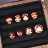 Cuentas Dzi Naturales Genuinas Estilo Tíbet, Ágata Roja Perlada Redondas para Collares, Colgantes, Pulseras DIY y Cuentas Espaciadoras al por Mayor