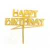 Bandera Decorativa para Pastel de Acrílico Tarjeta de Fiesta Feliz Cumpleaños Enchufe Decoración Creativa para Pastel Paquete de 10