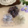 Gomas para el pelo de malla floral de alta gama para primavera y verano, Ligas para coleta estilo lujo ligero, Gomas para moño de niña