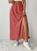 2026 Verano Transfronterizo Europeo y Americano Nuevo Moda Casual Direccional de Resort de Amazon Falda Larga con Estampado Floral Hendidura