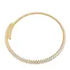 Conjunto de Pulseira Gargantilha de Luxo Europeia e Americana com Zircônia e Diamante Completo Gargantilha em Forma de Marquise Moda Simples Exagerada Corrente de Gargantilha