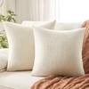 Cojín de sofá de estilo crema con borde cruzado, pequeño cojín de chenilla para respaldo de cama, almohada de chenilla suave