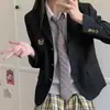 Corbata Estilo Academia Japonesa JK para Mujer Rayas Burdeos y Marrón Corbata Atada a Mano Accesorio para Camisa de Hombre Estilo Estudiante Azul