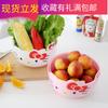 Cesta de Cocina Plato de Frutas para el Hogar Multifuncional Redonda Cesta de Frutas para Fregadero Plástico Doble Capa Cesta para Lavar Verduras Cesta Escurridora