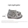 Uva mismo estilo 2026 Verano Nuevo Aumentador de Altura 4.5cm~Velcro Casual Alemán Entrenamiento Zapatos Individuales Mujer Ballet Zapatos Mary Jane