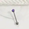 Clavo de lengüeta F136 diente interior doble cabeza barra recta tres garras circón胚球 bola bola bola aleación de titanio G23 joyería para perforación Puente de oreja