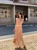 Precio Especial, Sin Devoluciones ni CambiosVestido de Vacaciones Francés Elegante Primavera 2026 Vestido Estampado Cuello en V Deseo Puro 88502