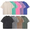 Camiseta de manga corta para jóvenes, holgada, de algodón puro, lavada, de marca de moda retro callejera de 230 g, con hombros caídos, para hombres y mujeres, con diseño transfronterizo