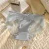 Ropa interior para mujer, de malla francesa, de satén, sexy, de encaje, de algodón puro, antibacteriana, con entrepierna, de cintura media, transpirable, lote de calzoncillos para niña.