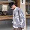 Cárdigan de punto con cuello en V flocado retro americano para hombre y mujer, marca de moda, estilo holgado y perezoso, versátil, sencillo y de punto para hombre.