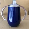 Taza Térmica de Acero Inoxidable 304 de Doble Pared y Doble Asa de 10 oz, con Tapa tipo Cáscara de Huevo, para Uso Transfronterizo, Asa Doble, Forma de U