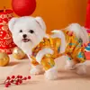 Roupas para Animais de Estimação para Outono e Inverno, Cães e Gatos, Pitoresco Traje Tang de Ano Novo para Quatro Patas, Casaco de Algodão, Bichon Teddy Festivo
