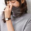 Suéter de moda de otoño e invierno con cuello alto de pelo, manga larga, femenino, delgado, base femenina, tejido, chaqueta de cuello alto, una generación de cabello