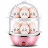 Hervidor de huevos para 14 huevos, máquina de desayuno doble, acero inoxidable, vaporera de huevos multifuncional, regalos