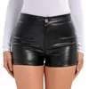 Nuevos pantalones cortos de cuero PU elástico, de cintura alta, ajustados al cuerpo, estilo europeo y americano, ultracortos, pantalones de cuero casuales para mujer, disponibles en Amazon para exportación
