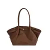 Nuevo Bolso Tote de Gamuza y Terciopelo Plisado Retro Color Sólido 2025 Gran Capacidad Casual Retro Texturizado Bolso de Hombro Bolso de Axila