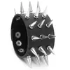 Nuevos Accesorios de Hip-Hop Rock Tres Filas Claveteado Exagerado Punk Pulsera Ancha de Cuero Barra Personalizada Joyería Biker