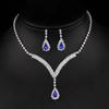 Moda Europeia e Americana All-match Brincos Colar terno Design requintado High-end strass Light Luxo duas peças Bridal Jewelry