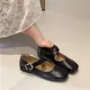 Zapatos Mary Jane retro de ante para mujer con una sola tira, nuevos zapatos planos de ballet de verano 2026, zapatos sencillos de corte bajo